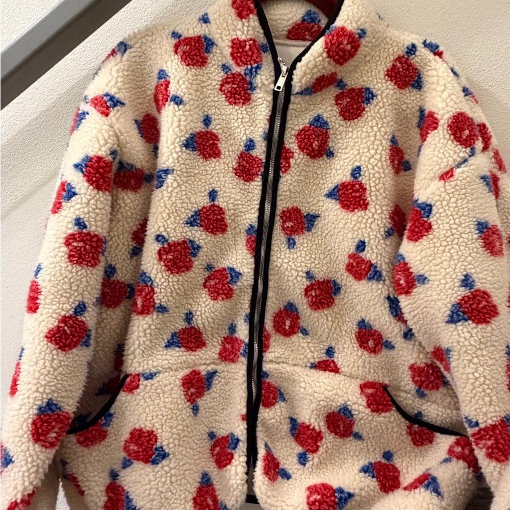 Floral Cream Teddy Jacket
